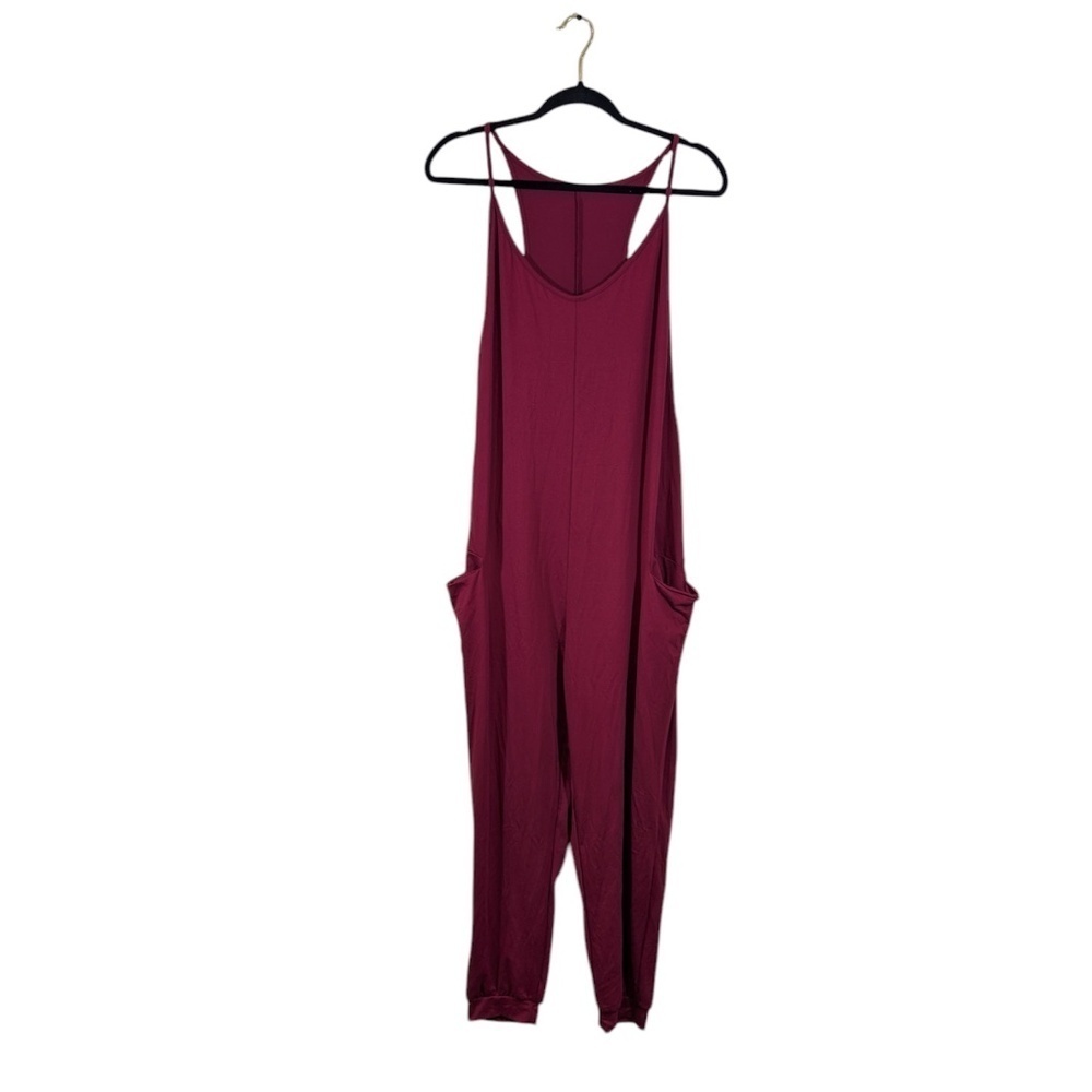 Burgundy Casual Jumpsuit Size 2XL